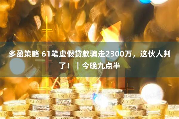 多盈策略 61笔虚假贷款骗走2300万，这伙人判了！｜今晚九点半