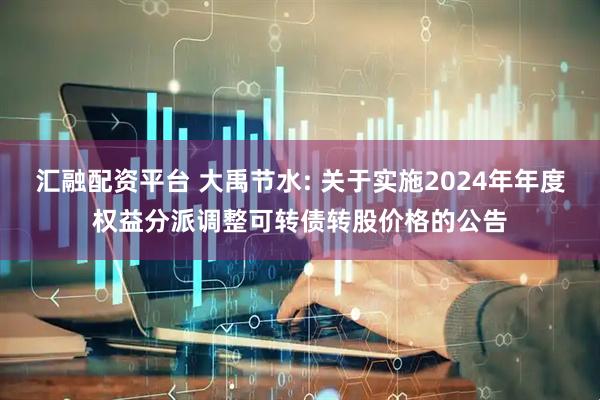 汇融配资平台 大禹节水: 关于实施2024年年度权益分派调整可转债转股价格的公告